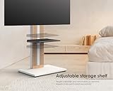 FITUEYES Design Floor TV Stand for 32-65 Inch TVs Beech Wood Height Adjustment Freestanding TV Stand ±30° Swivel Cable Management Zen Series - Image 9