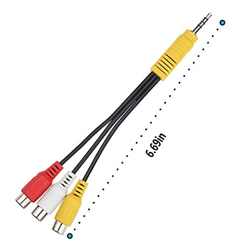 image for Video AV Component Adapter Cable for TCL TV, Ancable 3.5mm Male to 3 R