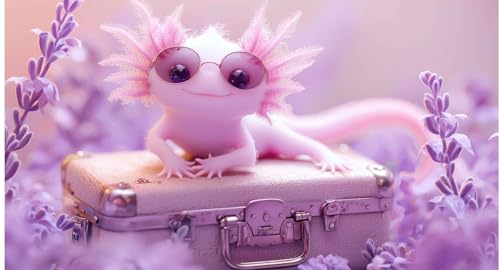WINGS Craft & Fundraising Supply Checkbook Cover with Choice of Bank Transaction Register, Wildlife & Animals (Axolotl Diva, +1 Large Print Register)