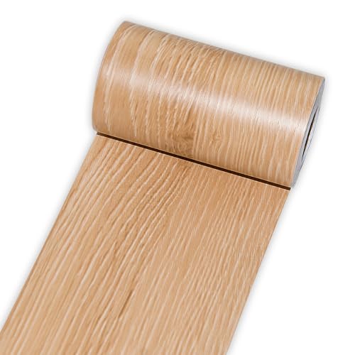 Image of 1 Roll 4 Inch X 32 ft Wood Grain Tape,Wood Contact Paper Self Adhesive Repair Patch for Furniture, Tables, Chairs, Windows, Floors, Home Decor, Handicraft DIY (Light Coffee)