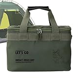mivceklw キャンプオーガナイザー | 22L アウトドア調理器具ストレージバッグ | ユーティリティートートオーガナイザー - ハイキング バーベキュー カヤック アウトドア キャンプ用品, グリーン, Refer to description, ユニ。
