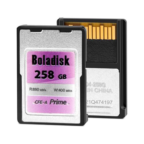 Boladisk 258GB CFexpress Type A [J[hAtHD & 4KrfIAő250MB/b̍ǂݎAv̎ʐ^ƁArfIOt@[B