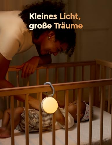 Momcozy WN06 Tragbare White Noise Machine Baby mit Nachtlicht – Weißes Rauschen Gerät für Neugeborene, 20 Beruhigende Klänge, Wiederaufladbare Weißes-Rauschen-Therapie und Bluetooth-Lautsprecher, Grau 4