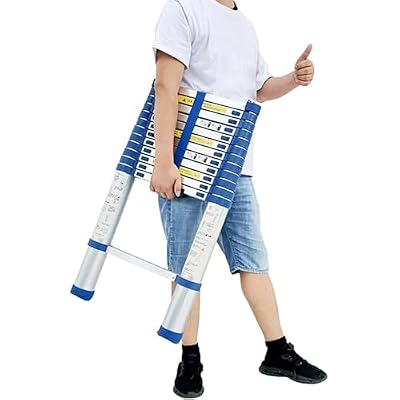 Telescoping Ladder, Aluminum Telescoping Ladder - Extendable Extension Ladder for Home RV Attic & Outdoor Work 150kg Load Capacity Compact & Portable(6.2m/20.3ft)