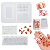 Cute Tiny Strawberry Box Silicone Mold Set Micro Clay Dollhouse Molds for DIY Resin Art Fairy Garden Miniatures Landscape Crafts Decor