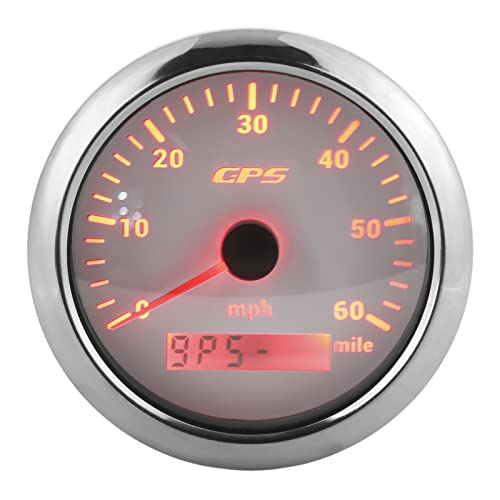 Velocímetro GPS LCD de 85 mm CHICIRIS con retroiluminación de 7 colores para barcos y coches blanco