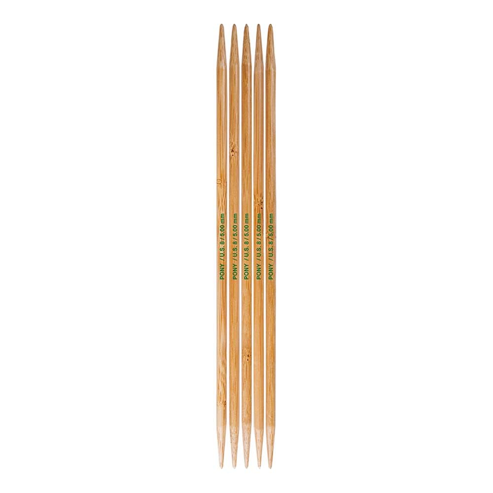 Pony Bamboo 20cm Double-Point Knitting Needles - Set of Five - 5.00mm (P67011)