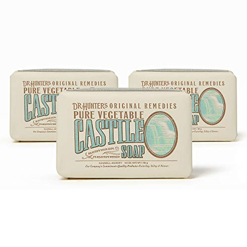 Caswell-Massey Dr. Hunter's Pure Castile Soap – Natural Olive Oil Bath Soap with Jojoba and Cocoa Seed Butter for Body, Hair & Face - Gentle and Moisturizing, Cruelty-free – 6.5 Ounces
