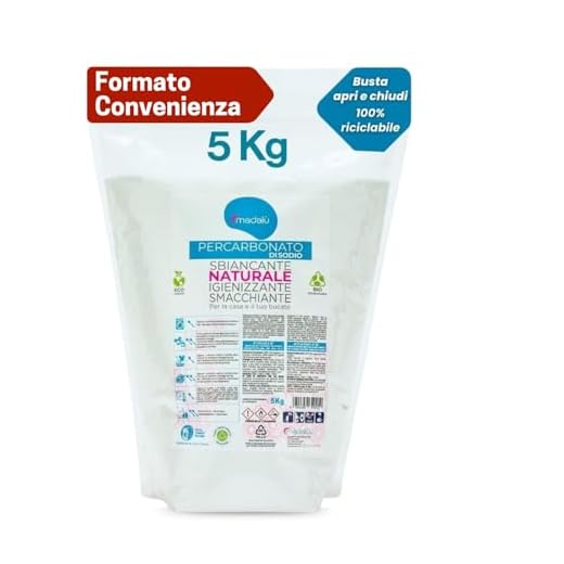 Percarbonato di sodio puro5 Kg smacchiante, sbiancante, igienizzante ecologico, 500 lavaggi