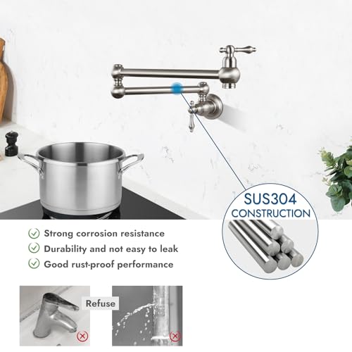 Robinet de remplissage en acier inoxydable brossé avec bras articulé double - 6