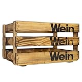 Kistenkolli Altes Land Originale Badische Weinkiste Wein Wein Wein Geflammt 50x35x28 cm...