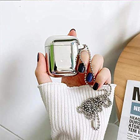 Airpods Case Cover, Clear Soft TPU Protective Cover Compatible with Apple AirPods 1/2 Wireless Charging Case with Necklace