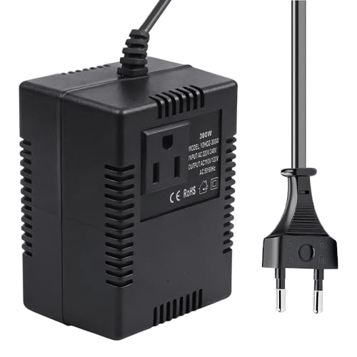 SGZIOO Transformador 220v a 110v 300w, Convertidor de Voltaje 220 a 110v, Adaptador de Corriente de Viaje para Teléfonos Móviles, Maquinillas de Afeitar