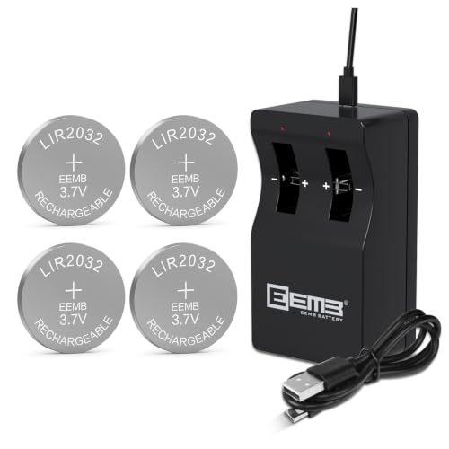 EEMB LIR2032 Recargable Cargador de batería con batería de botón de Iones de Litio 4pcs 3,7v 45mah para la Llave de Control Remoto del Coche Fob Watch