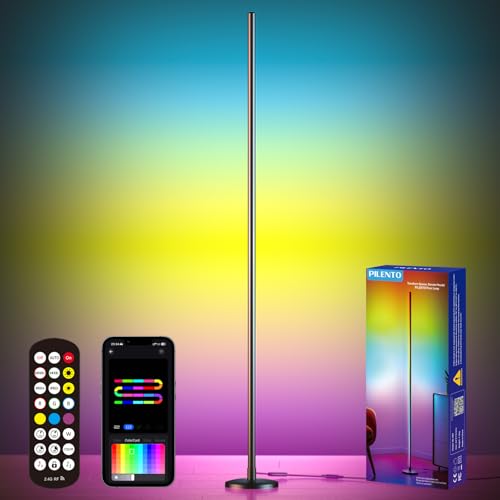 PILENTO RGB LED Corner Floor Lamp with Music Sync and