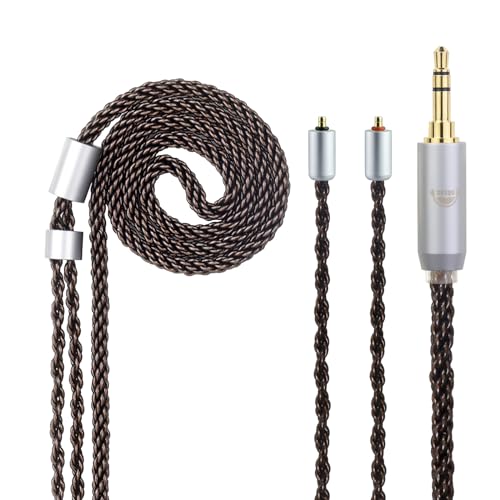 okcsc ETYMOTIC lPX T2 8 Core Upgarded OFC Audio Cable Pure Copper Alloy Earphone Cable for Westone Linum BAX T2 lPX Cable for ETYMOTIC EVO UE Live Am PRO X10-30 PRO X10-50 MACH 10-80 3.5MM 3.94FT