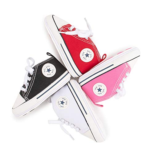 Kidsun Infant Baby Shoes Girls Boys Canvas Sneakers Rubber Sole Lace-Up Newborn First Walkers Crib Shoes For 0-18 Months #TOP1