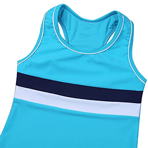 Image of Kids Girls Two-Piece Swimsuits Sleeveless Swim Tops with Boyshorts Athletic Tankini Outfit Set Swimwear