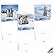 The Best Card Company - 10 Christmas Thank You Cards for Men and Women (4 x 5.12 Inch) - Cute Holiday Animals, Assorted Gratitude Greetings for Men and Women - Penguins and Greetings M2951XTG-B1x10