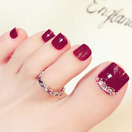 Sethexy 24 pezzi 3D Bling Strass Rosso Unghie