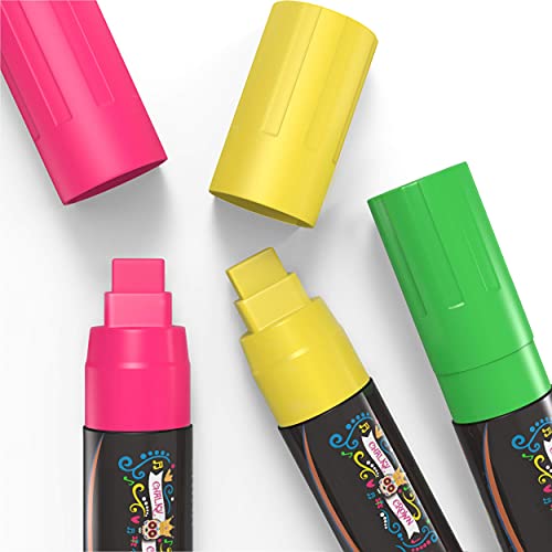 Image of CHALKY CROWN Jumbo Liquid Chalk Markers - Bold Colors - 8 Pack, 15mm
