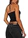 REORIA Women's Summer Sexy Halter Backless Double Lined Tank Top Going Out Y2k Trendy Sleeveless Camisole Crop Tops for Women 2025 Fashion Black Medium