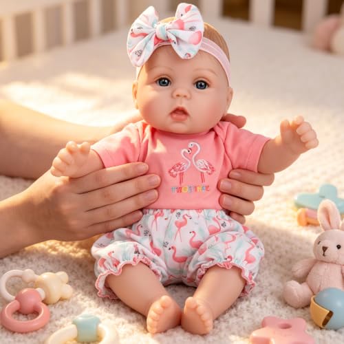 Image of Milidool Realistic Reborn Baby Dolls Girl - Realistic Baby Dolls Girl Real Looking 18 inch Doll with Soft Poseable Body, Lifelike Newborn Baby Doll, Kids Gift for 3+ Years Old