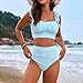 High Neck Swim Top Womens Swim Suits Women Swim Bikinis para Mujer Tummy Control Bathing Suit 2 Piece Swimsuit for Women Tummy Control Swimsuit for Women 2025 Two Piece（2-Sky Blue,XX-Large）