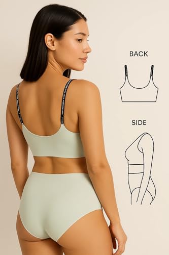 Image of ELEG & STILANCE Women Printed Bralette Bra Panty Set | Soft Stretch Wirefree Lingerie Combo | Adjustable Straps Everyday Comfort Innerwear