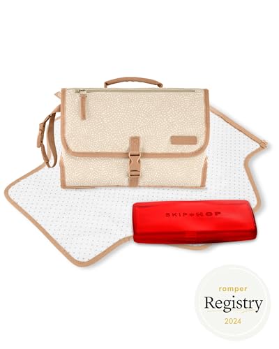 Image of Skip Hop Portable Baby Changing Pad, Pronto, Beige Swirl Dot