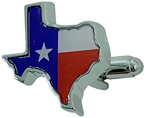 Texas Flag In Shape Of Texas Cufflinks (One Pair Of Two Cufflinks) #TOP1