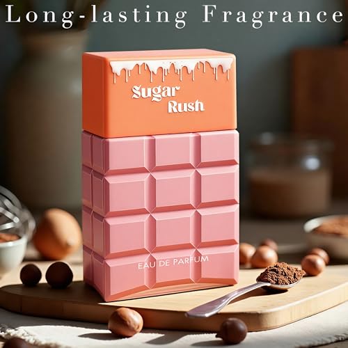 Image of AFLUXE Sugar Rush Sweet Temptation EDP Perfume for Women, Grapefruit & Jasmine Scent, Long Lasting Floral Fragrance, Cologne for Daily Use, 3.4 Fl Oz