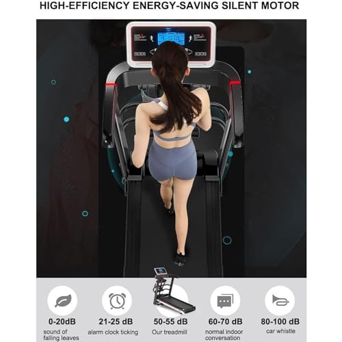 Image of Electric Motorized Folding Treadmill,Heavy Duty 2.0 HP Indoor Walking,Running,Jogging Exercise Gym Machine,with 12 Preset Programs LCD Display