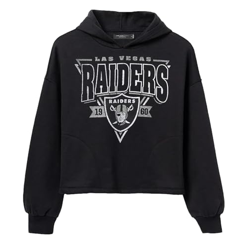 Junk Food Clothing Womens Las Vegas Raiders Endzone Hoodie Sweatshirt - Large
