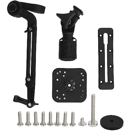plplaaoo Fish Finder Mount Base Plate,Fish Finder Base Kit Nylon and Stainless Steel Greater Clamping Force Transducer Mounting Arm for Fishfinder,360 Degree Rotating Removable Universal