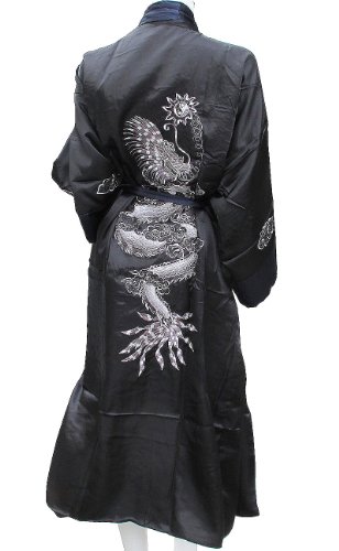 Authentic Thai Dragon Kimono- Reversible- Navy Blue Color #TOP2