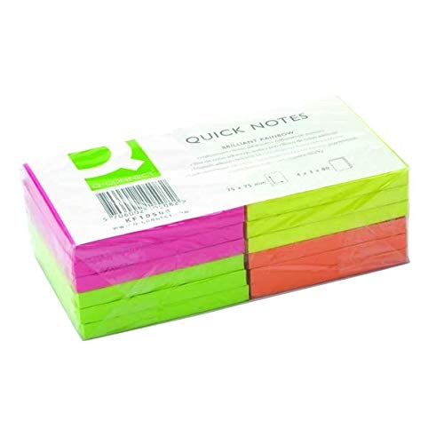 Q-Connect Quick Notes 76 x 76mm Neon KF10508 (Pack of 6)