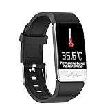Met hartslagmeter, waterdicht, fitnesstracker, smartwatch, stappenteller, slaapmonitor, herinnering, oproepen (Color : Black)