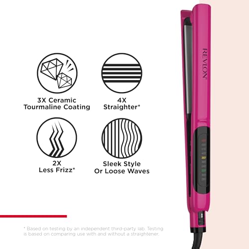 Revlon Smooth Brilliance Ceramic Hair Flat Iron | Smooth Glide and Ultra-Sleek Sylas, (1 in) by REVLON - Image 4