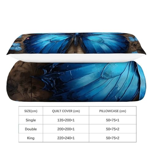 Parure de lit microfibre papillon douce avec fermeture éclair - 4