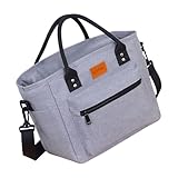 Bolsa de comida fuerte y cálida con múltiples compartimentos, impermeable, cinturón de hombro ergonómico para viajes, entrenamiento, excursiones, amplia bolsa de almuerzo con aislamiento