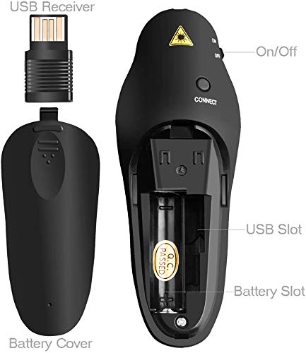 BEBONCOOL RF 2.4GHz Wireless Presenter Remote Presentation USB Control PowerPoint PPT Clicker