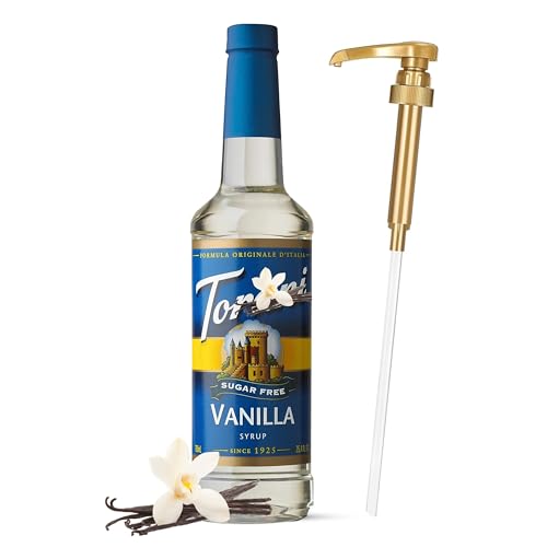 Jimoco® Syrup Pump Dispenser + Torani® Sugar Free Vanilla Syrup, 25.4 oz - Coffee Syrup Pump & Flavoring Bundle - image 1