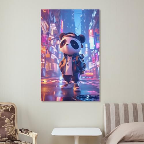 Cuadro de panda estilo graffiti para transformar las paredes de tu dormitorio juvenil 7