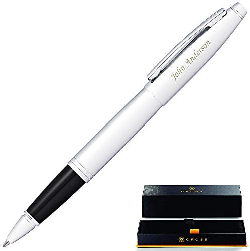 Engraved Cross Calais Capped Rollerball Pen Finished in Lustrous Chrome. Personalized Professional Gift for Graduation, Birthday, Business, or Holiday