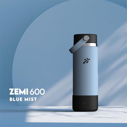 Image of VBOTT GENFLASK-ZEMI -600 ml|Thermosteel Flask with Carrying Loop| SS 304 Water Bottle|Hot /Cold-18 /24 hrs|Insulated Bottles|Powder Blue /Black Colour|Multipurpose