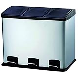 cuba inox 1000 litros 3 COMPARTIMENTOS CUBO DE BASURA. RECICLAJE. 36LT 58X39X47CM CON PEDAL, 3 COMPARTIMENTOS. INOX