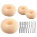 Hair Bun Maker Set,4 Pcs Donut Hair Bun Maker(1 large, 1 medium and 2 small)+20 Pcs Hair Pins,Blonde