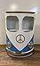 HomeRoots Blue and White Wood and Metal Peace Out Blue Retro Nightstand