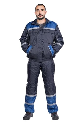 Mazalat Work Wear Giacca Da Lavoro Invernale Uomo, Con Cappuccio, Impermeabile, A Prova Di Vento, Giacche Da Lavoro, Caldo, Bande Riflettenti, Giubbotto Da Lavoro Inverno, Blu, M - 5